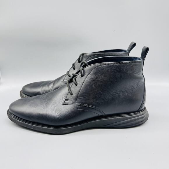 Cole Haan Boots Mens 12 Black Leather Chukka Grand OS Ankle Lace Up Comfort - Picture 4 of 10